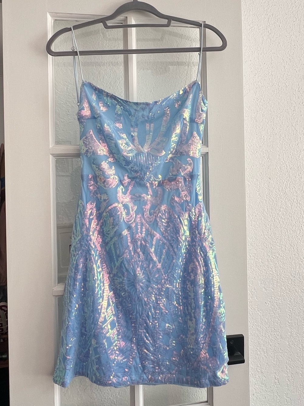 Iridescent Blue Sparkle Slip Dress 🧜🏼‍♀️
